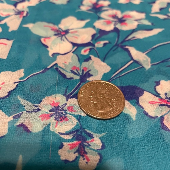 Torrid sheer floral teal blouse w/ buttons sz 2x - Picture 5 of 9